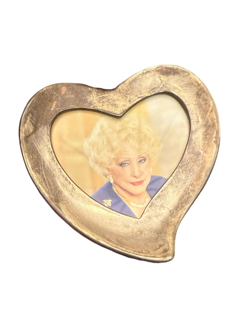 Vintage Mary Kay Headshot Silver/Pewter Heart Shaped Jewelry Box Trinket Box